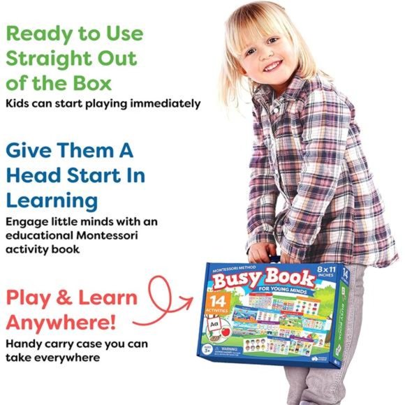 Montessori Busy Book for Toddlers Ages 3 and Up - Pre K Preschool Learning - Picture 5 of 6